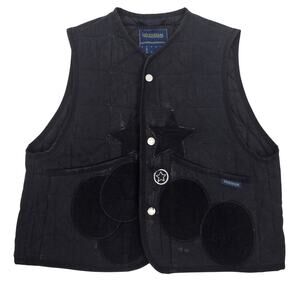 Lavenham Quilted Vest Modified Patches Whimsigoth Black Distressed Womens 8